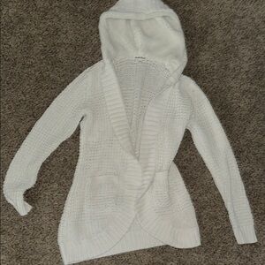 Cozy White Hooded Sweater